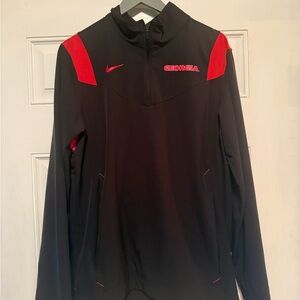 Nike Black and Red Athletic Team Issue Sideline Pullover